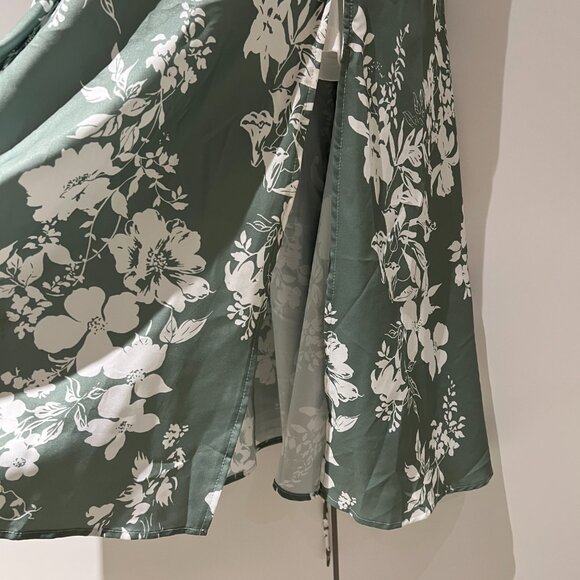 Floral Midi Corset Dress - Green, Large - Picture 5 of 5